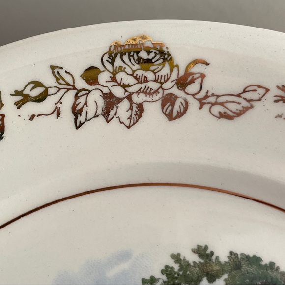 Set of Six Vintage 1950s Small Menuet 22K Gold Plates - Picture 15 of 16